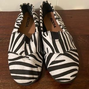 Zebra print Soda brand sneakers